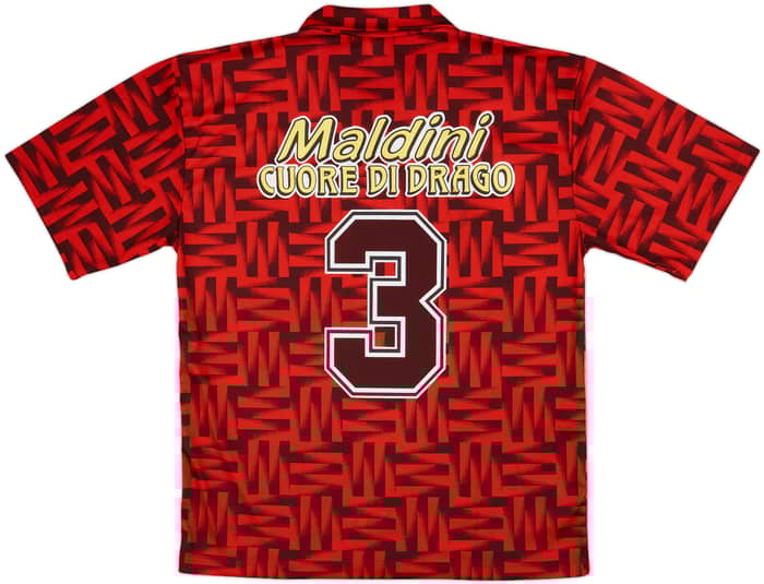 1994-95 AC Milan Paolo Maldini Graphic Fan Shirt Maldini 'Cuore di Drago' #3 - 10/10 - (XL)