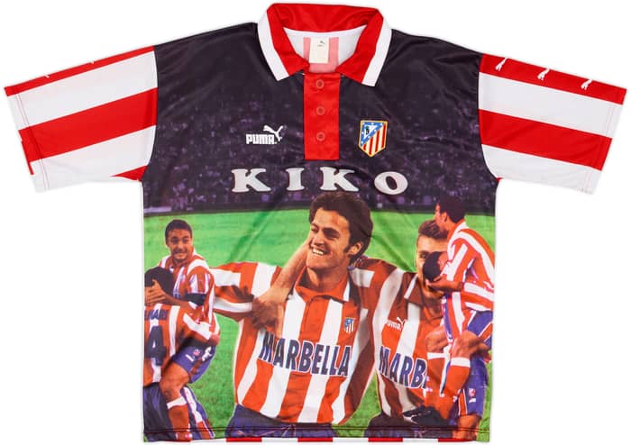 1997-98 Atletico Madrid Puma Graphic Shirt Kiko #19 - 8/10 - (L)
