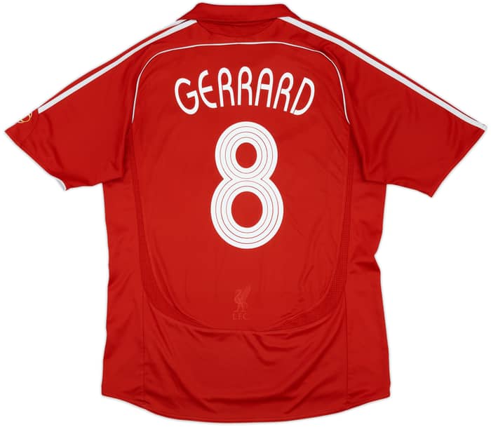 2006-08 Liverpool Home Shirt Gerrard #8 - 7/10 - (XL)