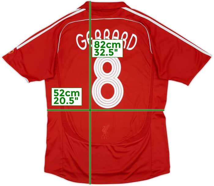2006-08 Liverpool Home Shirt Gerrard #8 - 7/10 - (XL)