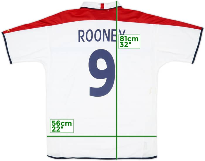 2003-05 England Home Shirt Rooney #9 (XL)