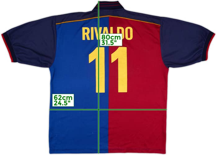1999-00 Barcelona Centenary Fan Tee Rivaldo #11 - 7/10 - (XXL)