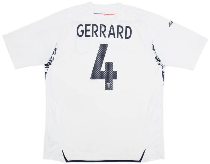 2007-09 England Home Shirt Gerrard #4 - 5/10 - (XL)