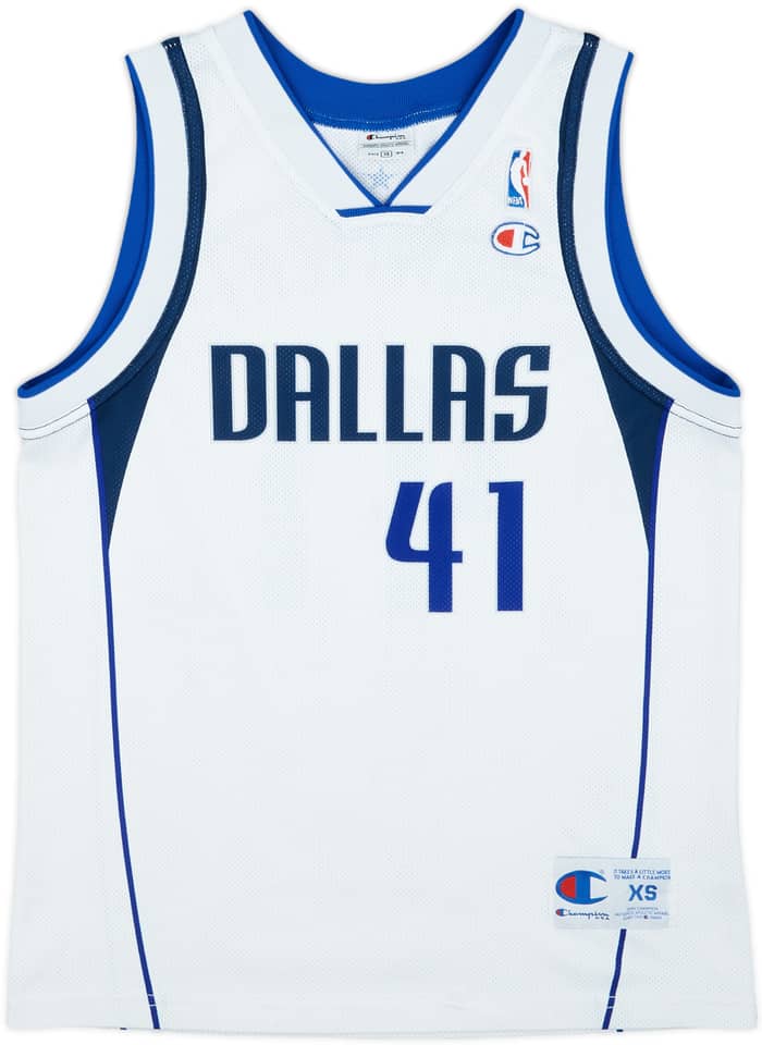 2001-10 Dallas Mavericks Nowitzki #41 Champion Home Jersey - 8/10 - (XS)