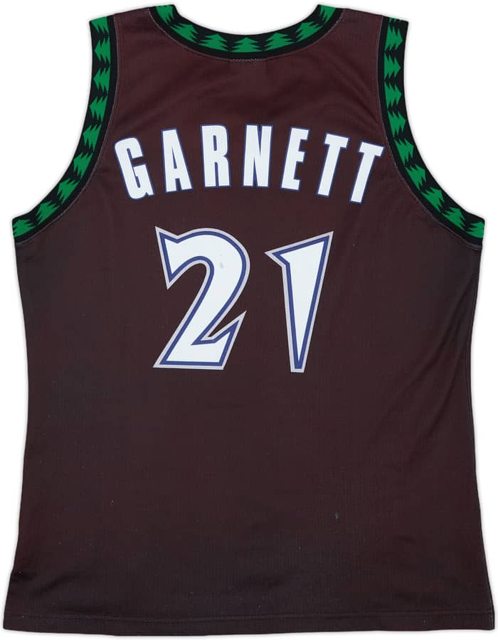 1997-07 Minnesota Timberwolves Garnett #21 Champion Alternate Jersey - 4/10 - (M)