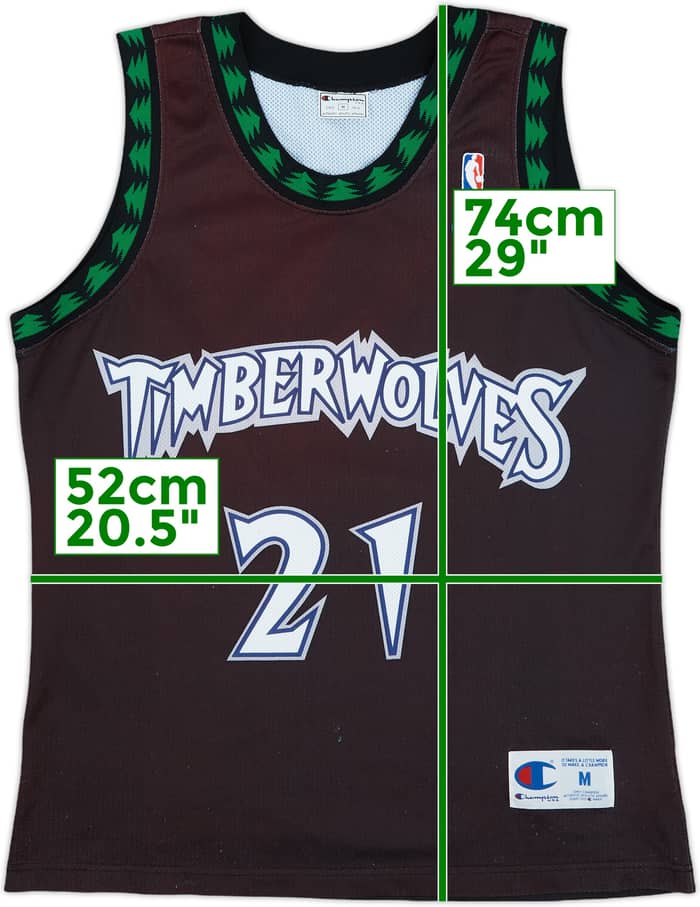 1997-07 Minnesota Timberwolves Garnett #21 Champion Alternate Jersey - 4/10 - (M)