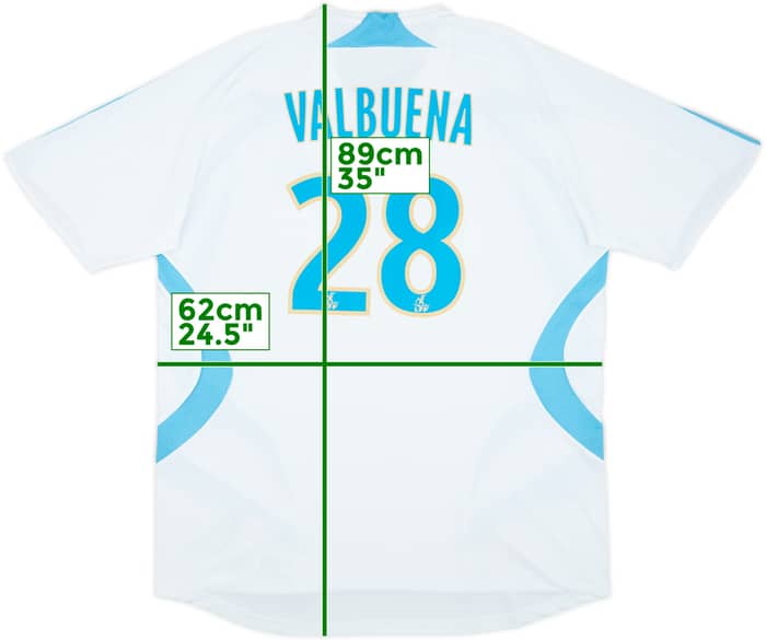 2007-08 Olympique Marseille Home Shirt Valbuena #28 - 7/10 - (XXL)