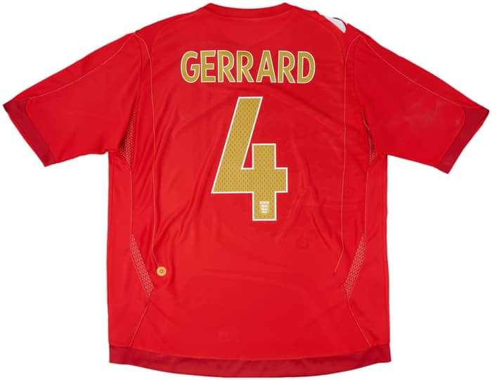 2006-08 England Away Shirt Gerrard #4 - 5/10 - (XL)