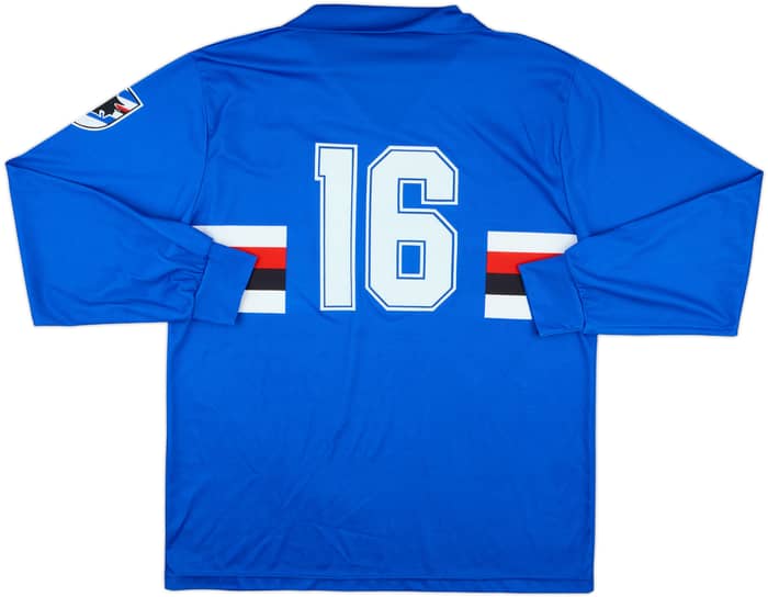 1991-92 Sampdoria Home L/S Shirt #16 - 8/10 - (L|XL)