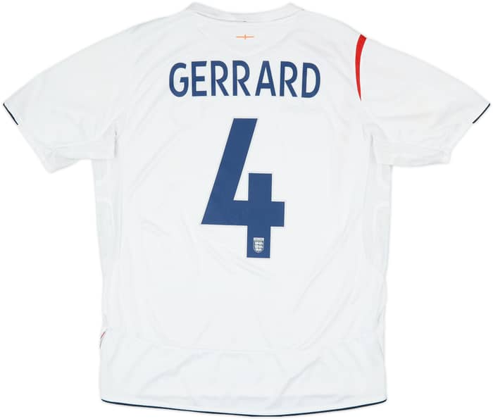 2005-07 England Home Shirt Gerrard #4 - 7/10 - (L)