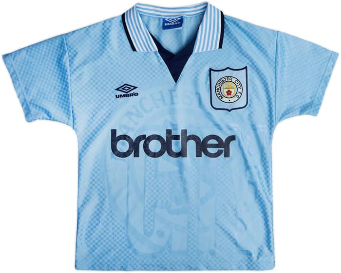 1995-97 Manchester City Home Shirt - 7/10 - (Y)