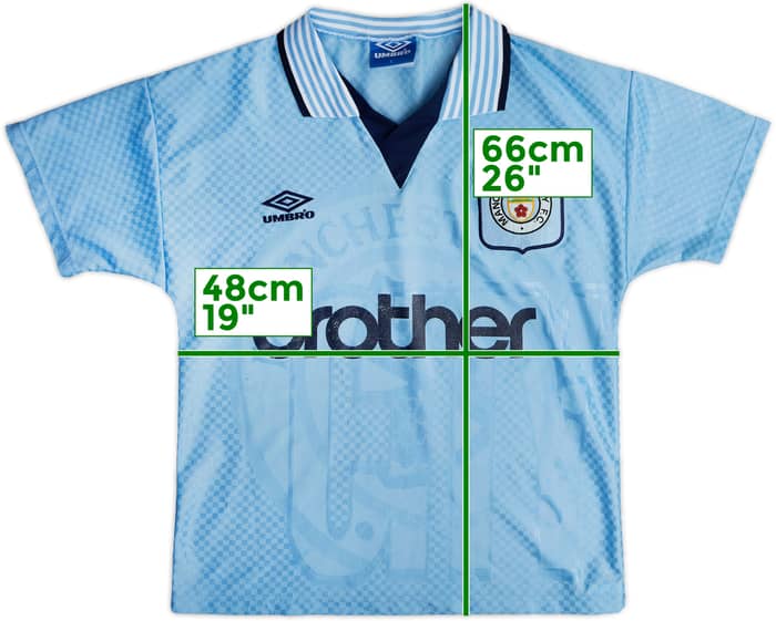 1995-97 Manchester City Home Shirt - 7/10 - (Y)