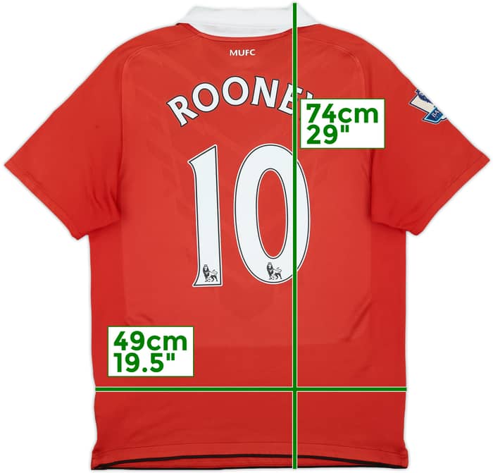 2010-11 Manchester United Home Shirt Rooney #10 - 6/10 - (M)