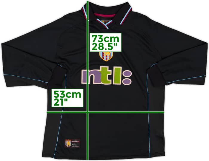 人気沸騰ブラドン Ginola Shirt L/S Away Villa Aston 2000-01 #14 (S) - 8/10 - ウェア