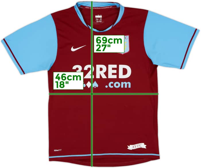 2007-08 Aston Villa Home Shirt Carew #10 - 7/10 - (S)