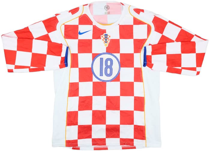 2004-06 Croatia Match Issue Home L/S Shirt #18