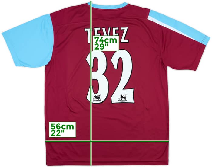 2005-07 West Ham Home Shirt Tevez #32 - 8/10 - (L)