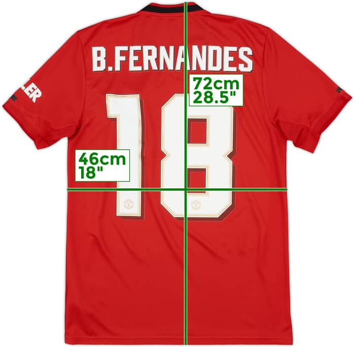 2019-20 Manchester United Home Shirt B.Fernandes #18 - 7/10 - (M)