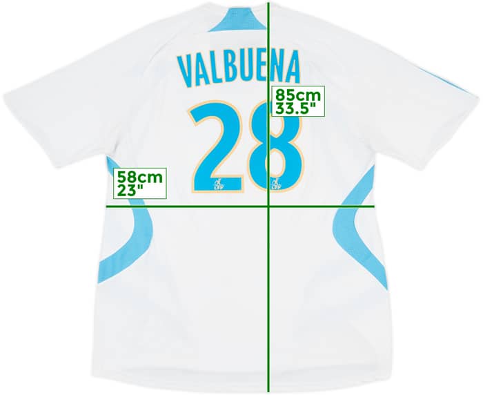 2007-08 Olympique Marseille Home Shirt Valbuena #28 - 7/10 - (XL)