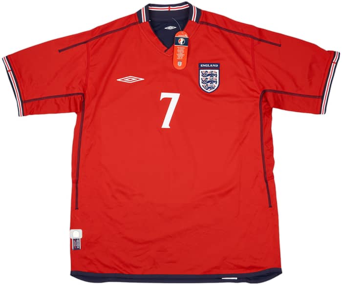2002-04 England Away Shirt Beckham #7 (XL)
