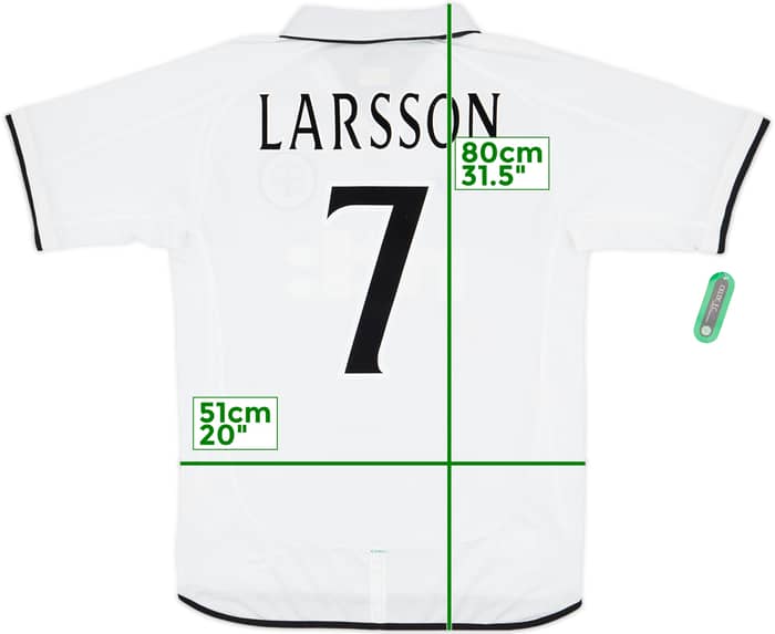 2001-02 Celtic Away Shirt Larsson #7 (M)