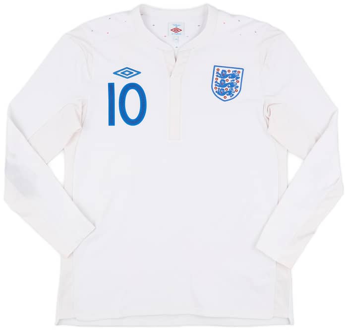 2010-11 England Home L/S Shirt Rooney #10 - 6/10 - (L)