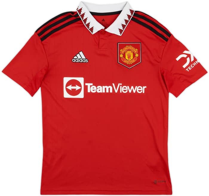 2022-23 Manchester United Home Shirt - 5/10 - (L.Boys)
