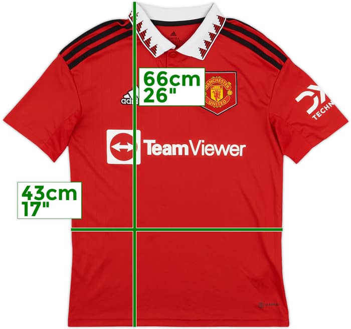 2022-23 Manchester United Home Shirt - 5/10 - (L.Boys)