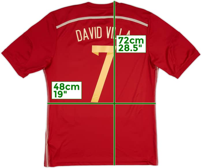 2013-15 Spain Home Shirt David Villa #7 - 8/10 - (M)