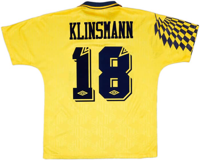 1991-95 Tottenham Away Shirt Klinsmann #18 - 8/10 - (L)