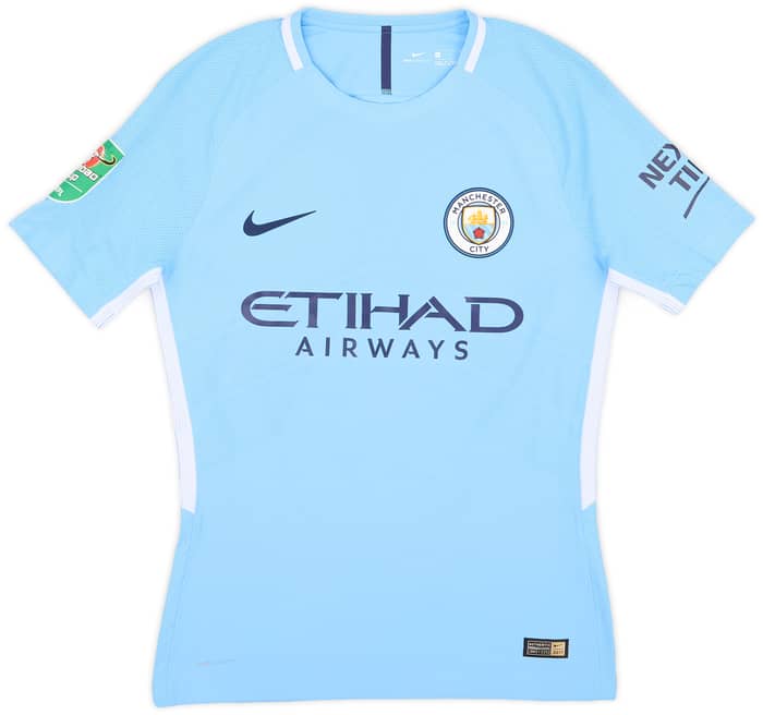 2017-18 Manchester City Match Issue Carabao Cup Home Shirt Silva #21