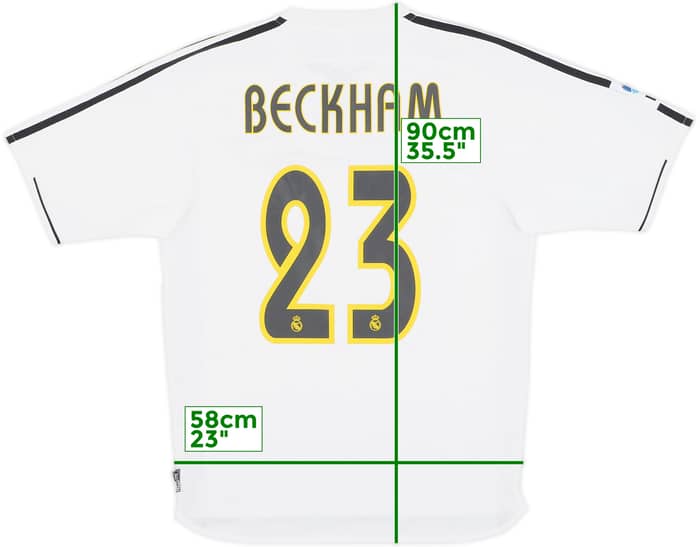 2003-04 Real Madrid Home Shirt Beckham #23 - 6/10 - (S)