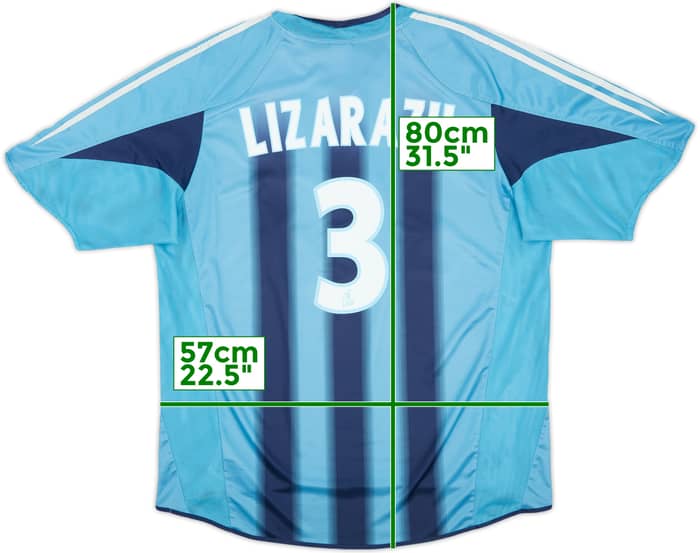 2004-05 Olympique Marseille Away Shirt Lizarazu #3 - 6/10 - (XL)