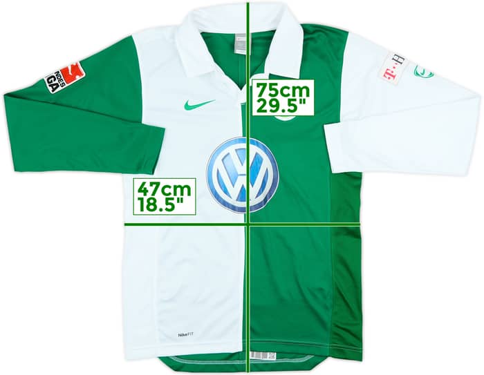 2007-08 Wolfsburg Home L/S Shirt - 9/10 - (S)