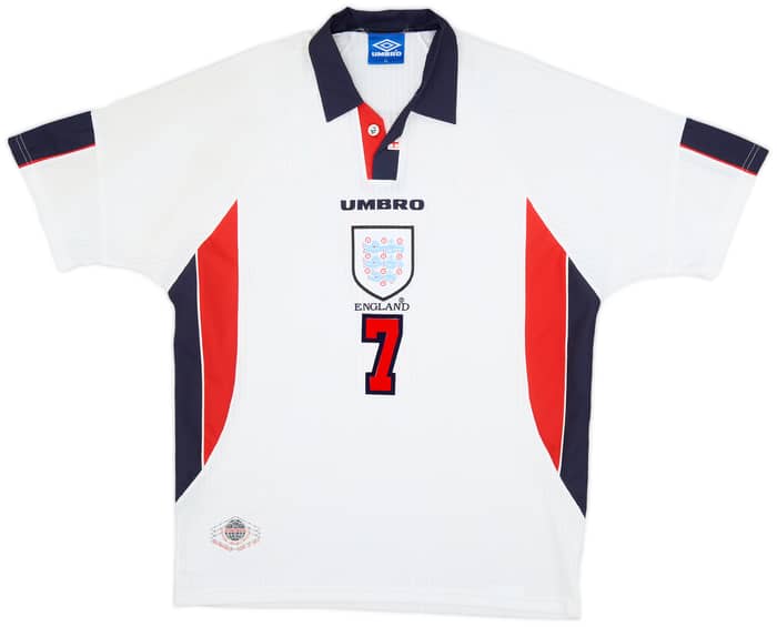 1997-99 England Home Shirt Beckham #7 - 8/10 - (XL)
