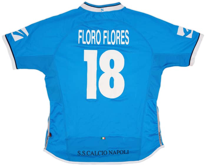 2003-04 Napoli Home Shirt Floro Flores #18 - 4/10 - (XL)