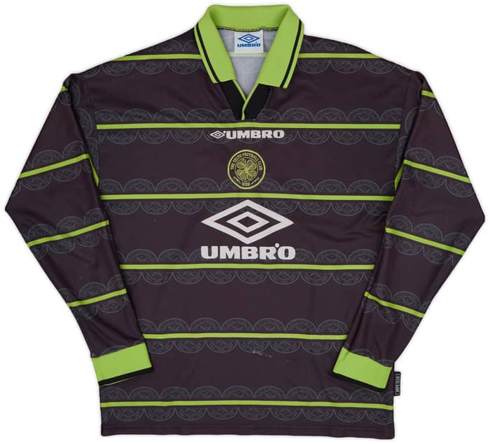 1998-99 Celtic Away L/S Shirt Larsson #7 - 7/10 - (L)