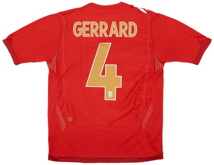 2006-08 England Away Shirt Gerrard #4 - 5/10 - (M)