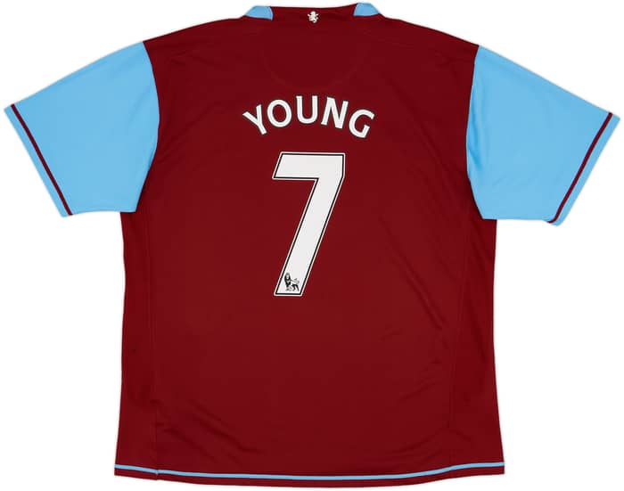 2007-08 Aston Villa Home Shirt Young #7 - 7/10 - (XL)