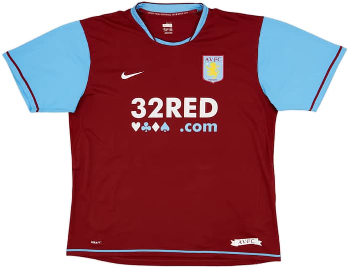2007-08 Aston Villa Home Shirt Young #7 - 7/10 - (XL)