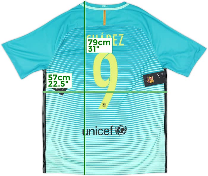 2016-17 Barcelona Third Shirt Suarez #9 (L)