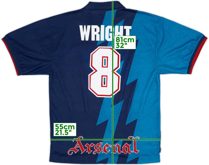 1995-96 Arsenal Away Shirt Wright #8 - 6/10 - (XL)