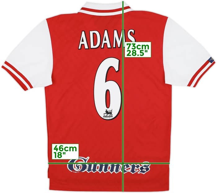1996-98 Arsenal Home Shirt Adams #6 - 7/10 - (S)