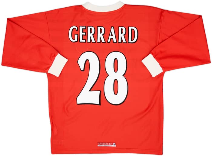 1998-00 Liverpool Home L/S Shirt Gerrard #28 - 6/10 - (M)