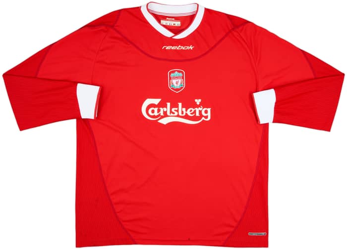 2002-04 Liverpool Home L/S Shirt Gerrard #17 - 7/10 - (XL)