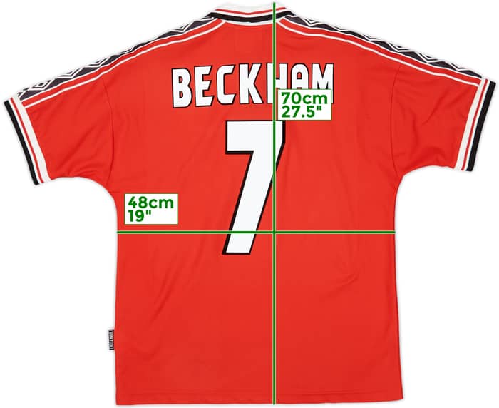 1998-00 Manchester United Home Shirt Beckham #7 - 5/10 - (M)