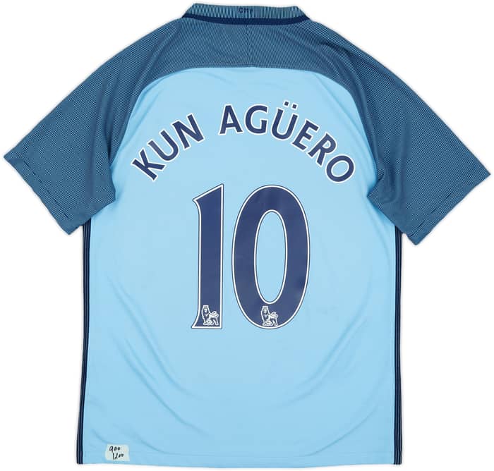 2016-17 Manchester City Home Shirt Kun Aguero #10 - 7/10 - (M)