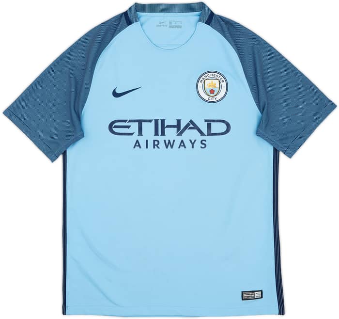 2016-17 Manchester City Home Shirt Kun Aguero #10 - 7/10 - (M)