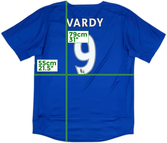 2015-16 Leicester Home Shirt Vardy #9 - 8/10 - (L)