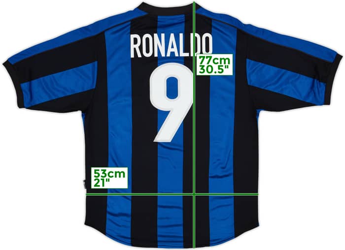 1999-00 Inter Milan Home Shirt Ronaldo #9 - 8/10 - (M)